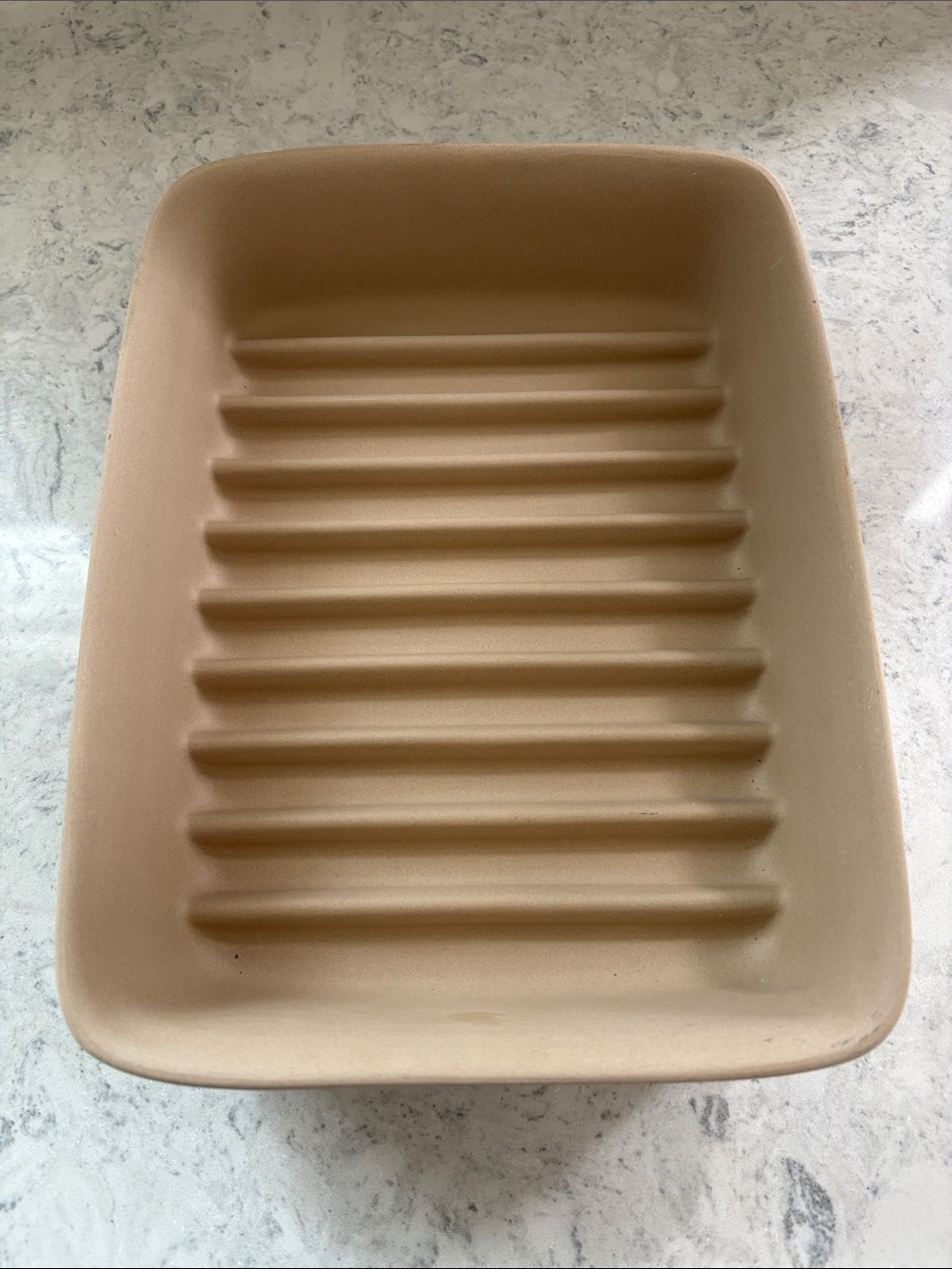 The Pampered Chef Ridged Baker Stoneware Grill Pan #5114